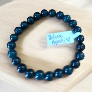 328B. Blue Apatite Beaded Bracelet